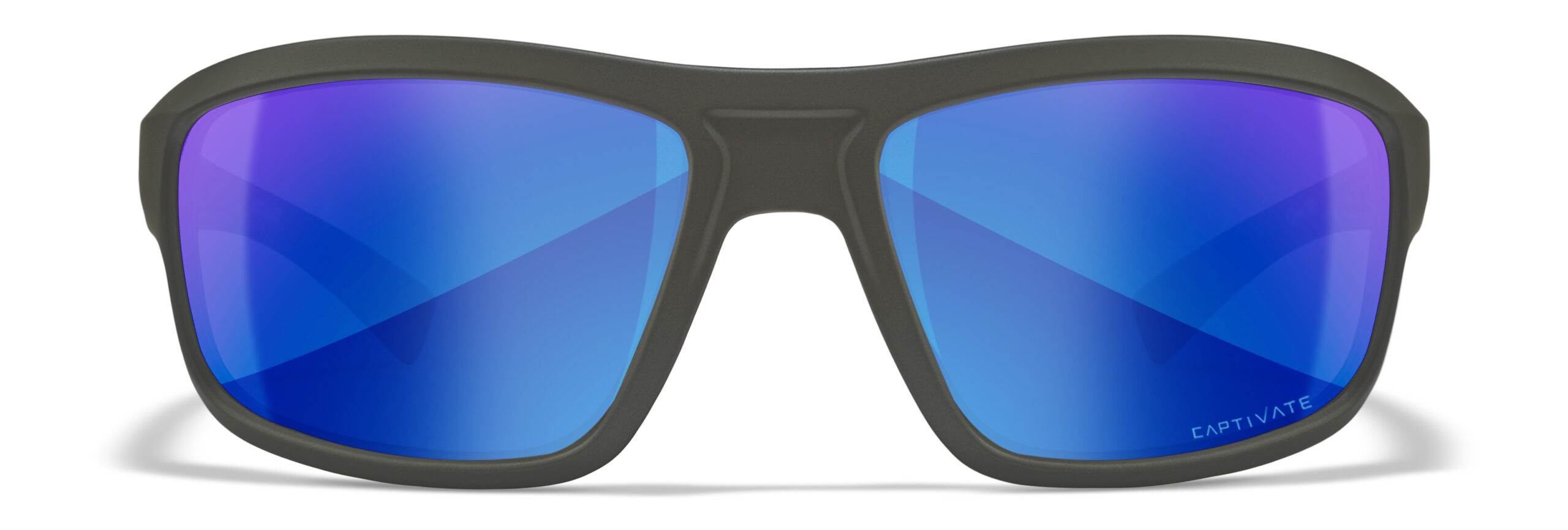 WX Contend Front - Matte Graphite Frame with Blue Lens